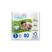 Paddlers Pure Bebek Bezi 1 Numara Yenidoğan 80 Adet (2-5 Kg) Jumbo Paket - 1