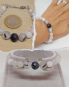 Parlayan Yıldızlar Serisi Rutil Kuvars (Beril) Taşı Tasarım Bileklik thumbnail 1