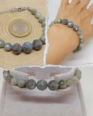 Parlayan Yıldızlar Serisi Labradorit Taşı Tasarım Bileklik thumbnail 1