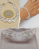 Parlayan Yıldızlar Serisi Kristal Kuvars Taşı Tasarım Bileklik thumbnail 1