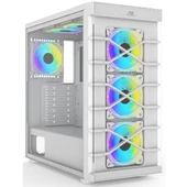 POWERBOOST PB-GR222BW 7-RGB FANLI GAMING MID-TOWER PC KASASI BEYAZ thumbnail 1