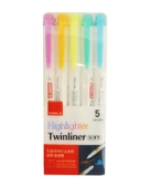 Dong A Twinliner Soft Çift Taraflı 5li Fosforlu Kalem Seti - 1