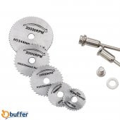 Buffer Metal 6 Parça Mini Matkap Ucu  Ahşap Kesme Yuvarlak Çelik Bıçak Disk Testere Seti Kiti - 3
