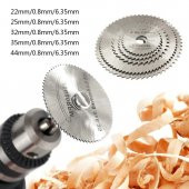Buffer Metal 6 Parça Mini Matkap Ucu  Ahşap Kesme Yuvarlak Çelik Bıçak Disk Testere Seti Kiti - 5