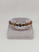 Galaksi Serisi Kahverengi Akik Taşı Tasarım Bileklik thumbnail 4