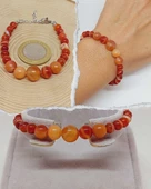 Galaksi Serisi Karnelyan Akik Taşı Tasarım Bileklik thumbnail 1