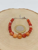 Galaksi Serisi Karnelyan Akik Taşı Tasarım Bileklik thumbnail 3