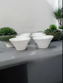 Evmutfak porselen 6 li çerezlik kahvaltılık kase 10 cm mini çerez tabağı krem renk - 1