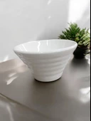 Evmutfak porselen 6 li çerezlik kahvaltılık kase 10 cm mini çerez tabağı krem renk - 3