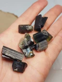 Turmalin Taşı Koyu Yeşil Renk (Verdelit) Kütle Ham Parça 1-1.49 gram Aralığı (54694) thumbnail 4