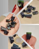 Turmalin Taşı Koyu Yeşil Renk (Verdelit) Kütle Ham Parça 1-1.49 gram Aralığı (54694) thumbnail 1