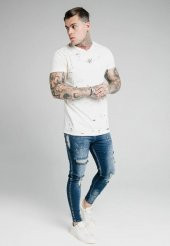 SikSilk Distressed Riot Erkek Kot Pantolon Mavi - 3