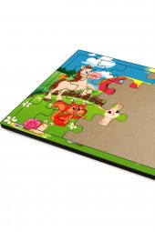 Sevimli Dostlar  3-9 Yaş Çocuklar için 24 Parçalı Ahşap Puzzle Yapboz - 3
