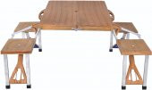 PRATİK ÇANTALI PİKNİK MASASI KAMP MASA 4 KİŞİLİK AHŞAP GÖRÜNÜM - 1