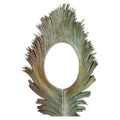Mayurasana - Tavuskuşu Tüyü Desenli Çerçeve - Tüy Çerçeve Ayna - 3
