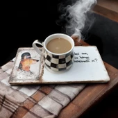 Patili Dostlarımız Kahve & Çay Sunumluğu - Ahşap Sunumluk - 4