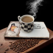 Patili Dostlarımız Kahve & Çay Sunumluğu - Ahşap Sunumluk - 1