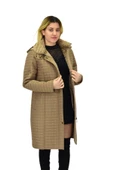 Kadın Kapitone İçi Kürklü Kapüşonlu Mont BGL-ST04059 - 4