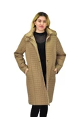 Kadın Kapitone İçi Kürklü Kapüşonlu Mont BGL-ST04059 - 5