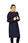 Kadın Kapitone İçi Kürklü Kapüşonlu Mont BGL-ST04059 - 8