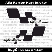 Alfa romeo sticker yan kapı şerit tuning model set etiket 2li siyah - 1