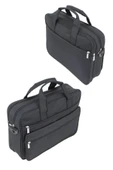 Case Club 15.6 inç Siyah Klasik Sade El Omuz Laptop Evrak Çantası - 5