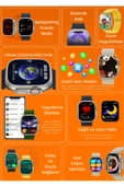 Apple iPhone 16 PRO Uyumlu Akıllı Saat Watch ULTRA2 49MM Kordon Hediyeli - Son Versiyon - 4