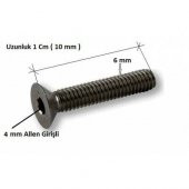 Havşa Başlı İmbus Civata 6MX10mm 10 Adet - 2