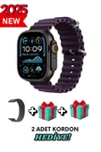 Apple iPhone X Uyumlu Akıllı Saat Watch ULTRA2 49MM Kordon Hediyeli - Son Versiyon - 1