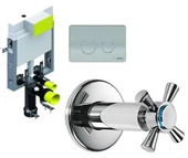 Serel Smooth Asma Klozet İçin Metal Ayaklı Gömme Rezervuar Tam Takım Set thumbnail 2