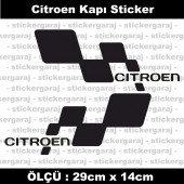 Citroen sticker yan kapı şerit tuning model set etiket 2li siyah - 1