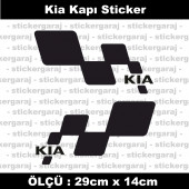 Kia sticker yan kapı şerit tuning model set etiket 2li siyah - 1
