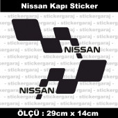 Nissan sticker yan kapı şerit tuning model set etiket 2li siyah - 1