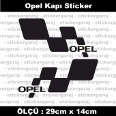 Opel sticker yan kapı şerit tuning model set etiket 2li siyah - 1