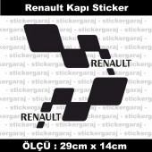 Renault sticker yan kapı şerit tuning model set etiket 2li siyah - 1