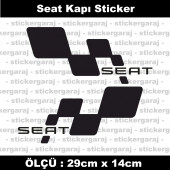 Seat sticker yan kapı şerit tuning model set etiket 2li siyah - 1