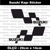 Suzuki sticker yan kapı şerit tuning model set etiket 2li siyah - 1