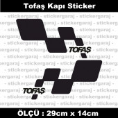 Tofaş sticker yan kapı şerit tuning model set etiket 2li siyah - 1
