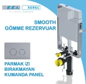 Serel Smooth Asma Klozet İçin Metal Ayaklı Gömme Rezervuar Tam Takım Set thumbnail 6