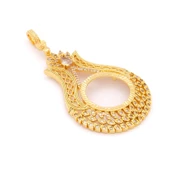 Yarım Altın Çerçeveli Kolye Ucu Altın Kaplama İşlemeli TGR-629 thumbnail 4