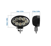 2 Adet 8 Power Ledli Oval 9-60 Volt 24w Ip67 Çalışma Lambası - 5