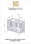 Babywho Bw6080 Tekerlekli Sallanır Kademeli Anne Yanı Beşik - Oyun Park Yatak - Ahşap Beşik - 60x120 Cm - 11