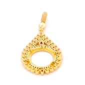 Yarım Altın Çerçeveli Kolye Ucu Altın Kaplama İşlemeli TGR-646 thumbnail 5