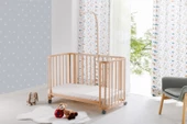 Babywho Bw6080 Tekerlekli Sallanır Kademeli Anne Yanı Beşik - Oyun Park Yatak - Ahşap Beşik - 60x120 Cm - 2