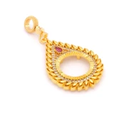 Yarım Altın Çerçeveli Kolye Ucu Altın Kaplama İşlemeli TGR-646 thumbnail 3