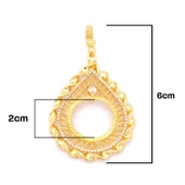 Yarım Altın Çerçeveli Kolye Ucu Altın Kaplama İşlemeli TGR-644 thumbnail 2