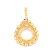 Yarım Altın Çerçeveli Kolye Ucu Altın Kaplama İşlemeli TGR-644 thumbnail 1