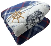 Clasy %100 Pamuk Ranforce Tek kişilik Yorgan Maritime Denizci Gemi Desenli Çocuk Yorgan Mavi - 4