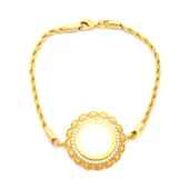 BZ Altın Kaplama Çeyrek Çerçeve Burgu Bileklik BLK-684 - 1