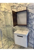 Trend 80 cm Barok-Mat Beyaz Banyo Dolap Takım - 4
